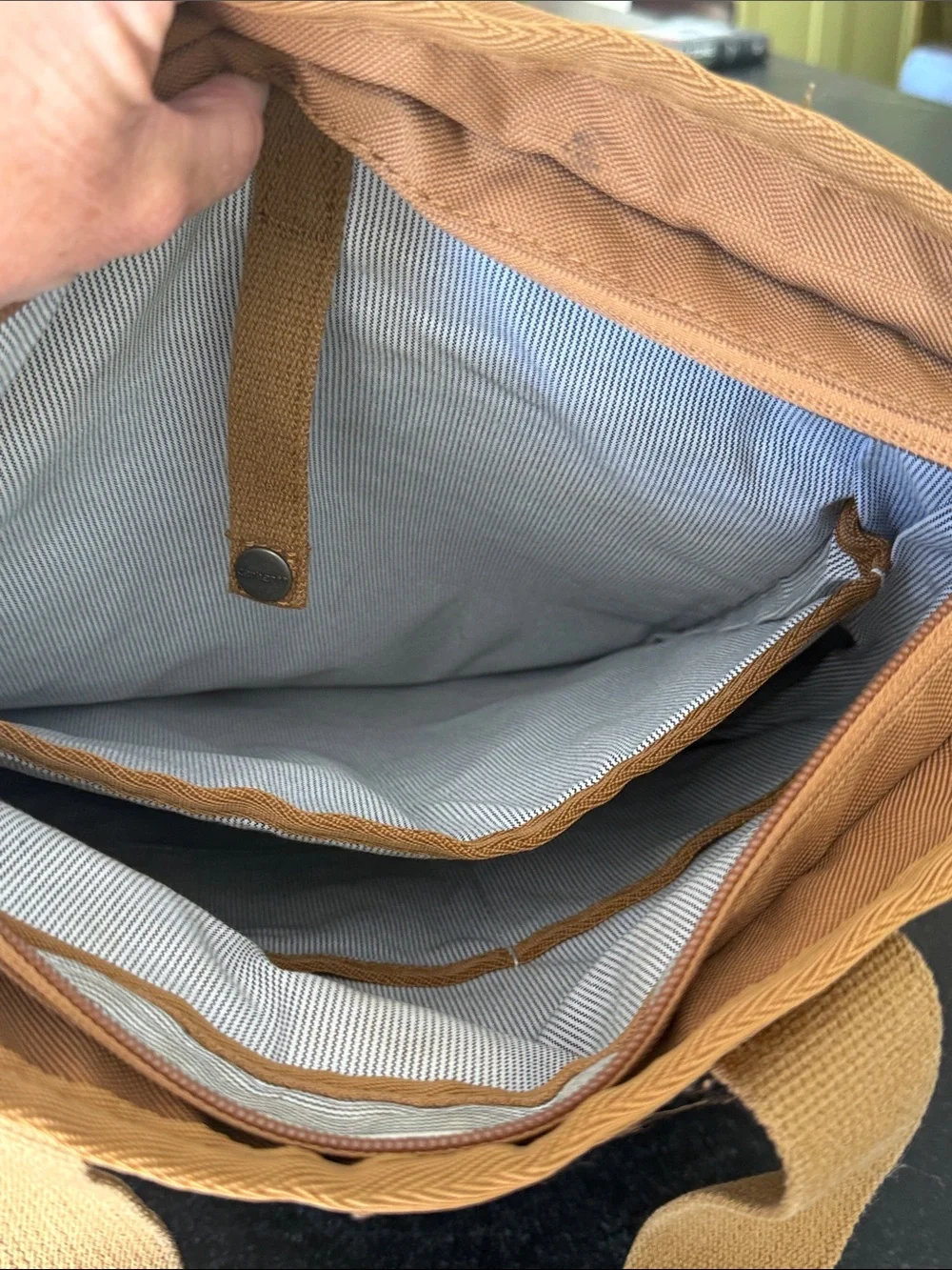 Carhartt Tan and Black Roll-Top Backpack Tote